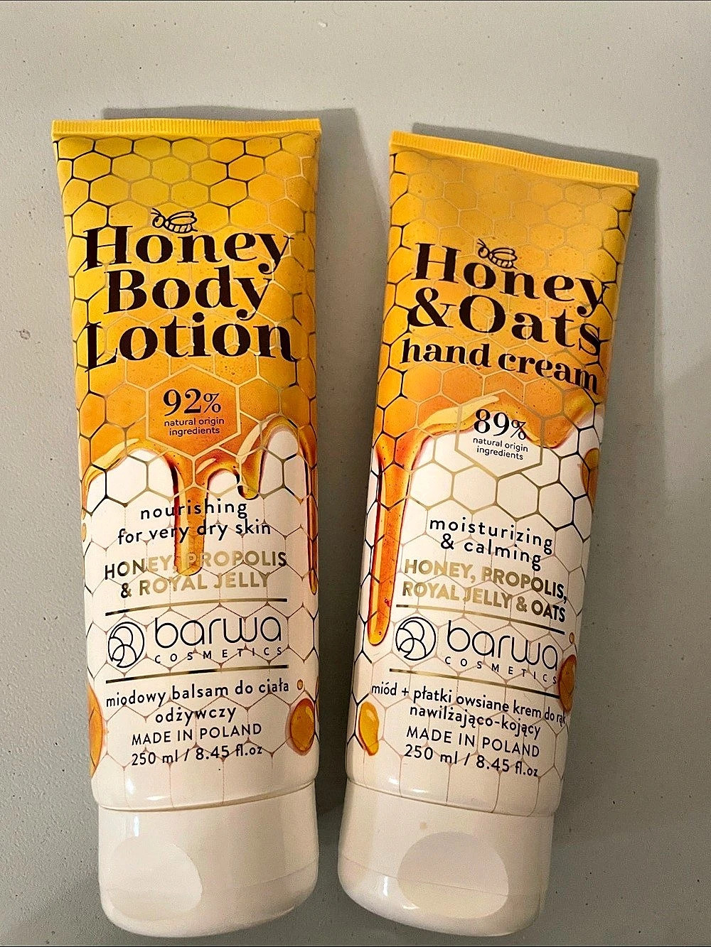 barwa Honey Body Lotion & Oats Hand Cream Body Care Set Yellow NWT